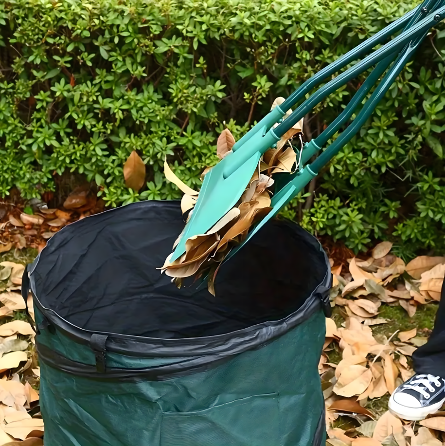 ergonomický zberač lístia a trávy s dlhými rukoväťami